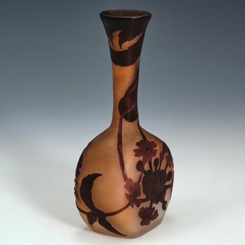 小さめ　エミール・ガレ  ガラス　花瓶　1900年頃