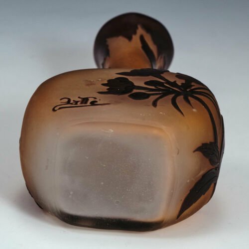 小さめ　エミール・ガレ  ガラス　花瓶　1900年頃