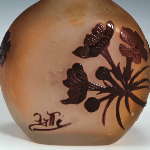 小さめ　エミール・ガレ  ガラス　花瓶　1900年頃