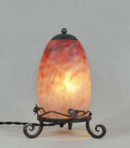 ドームナンシー　フランス製　１９２５ー１９３０年　アール・デコ　ナイトランプ　錬鉄　フランス　ミューラーの時代