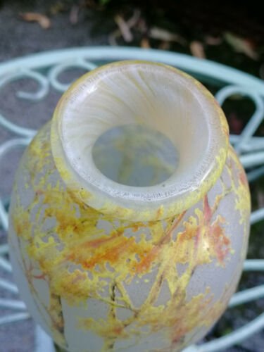 ドームナンシー　秋景色の花瓶　アールヌーヴォー　ガラス