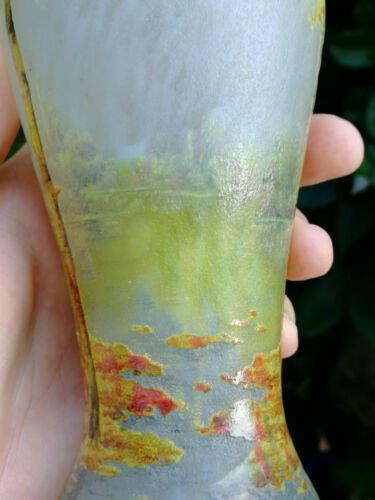 ドームナンシー　秋景色の花瓶　アールヌーヴォー　ガラス