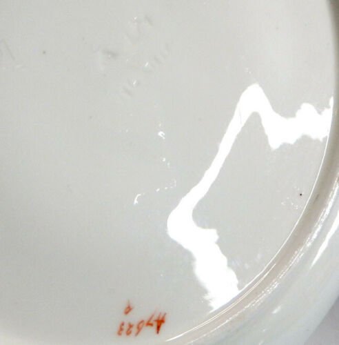 アンティーク　ミントン　磁器　エナメル加工　フルール・ド・リス　カップ　ソーサー　プレート　３点セット