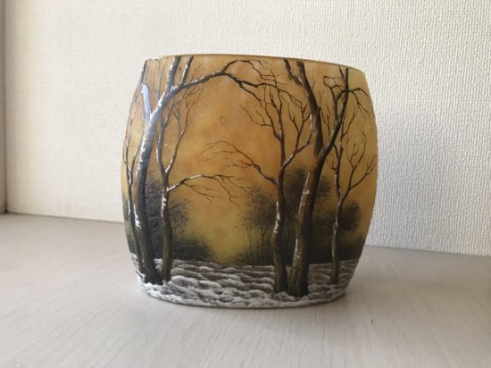 ドームナンシー （ドーム兄弟）冬景色の花瓶 – アンティークテーブルウェア