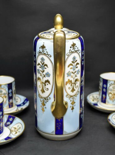 オールドノリタケ 水色と青のアールヌーボー様式ティーセット