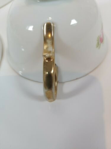 オールドノリタケ 金盛りピンクローズ&ターコイズ紋　キャビネットトリオ