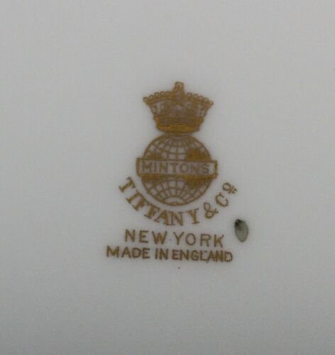 ミントン&ティファニー 職人によるターコイズと金彩のプレート 13枚