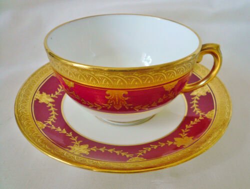 コールポート　イギリス　赤　ゴールド　ビーズ飾り　帯飾り　ティーカップ  マッピン＆ウェッブ