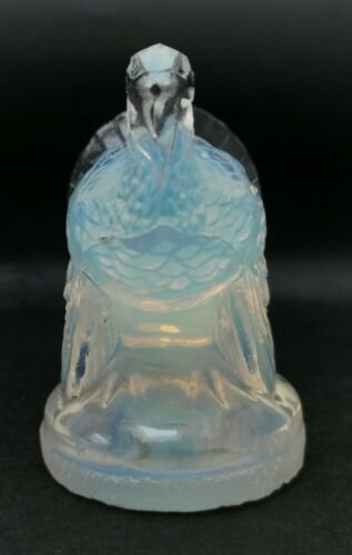 1920年代　ルネラリック　サイン入り　乳白色ガラス　七面鳥　フィギュリン　フードマスコット