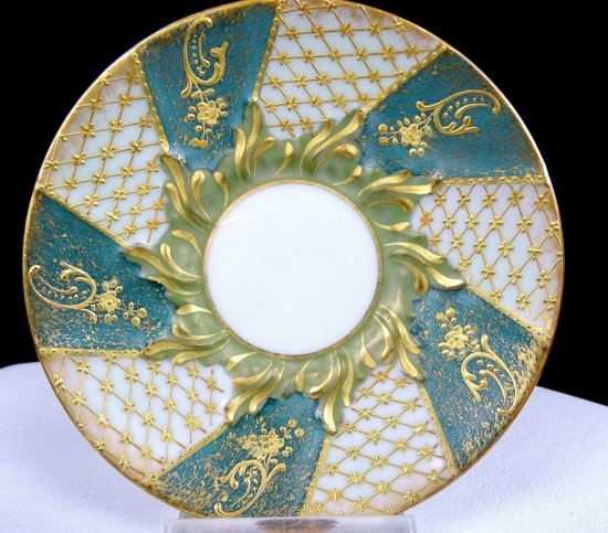 A.クリンゲンバーグ　C.ドウェンガー　リモージュ　金メッキ　5.4cm　デミタスカップとソーサー　1890年