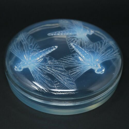 ルネ・ラリック　オパレセントグラス　“トンボ柄”ボックス