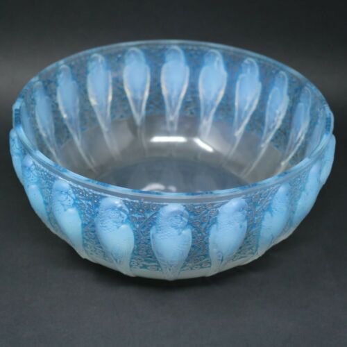 ルネ・ラリック オパルセントグラス “パラキート（インコ）” 鉢