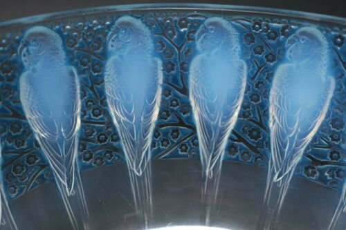 ルネ・ラリック　オパルセントグラス　“パラキート（インコ）”　鉢