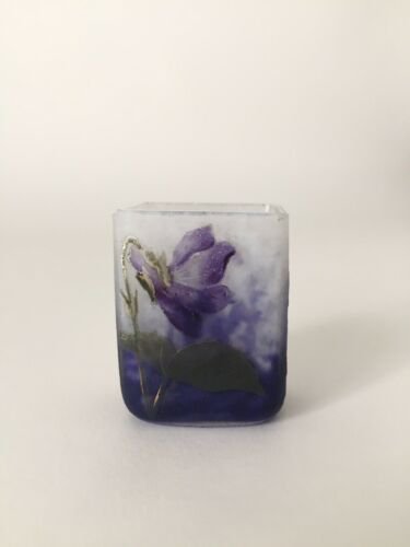 ドームナンシー（ドーム兄弟）スミレの花のミニチュア花瓶　アールヌーヴォー