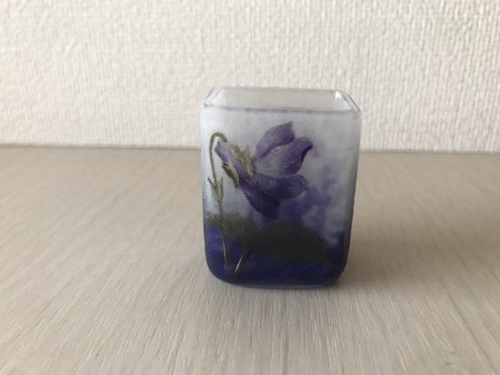 ドームナンシー（ドーム兄弟）スミレの花のミニチュア花瓶　アールヌーヴォー