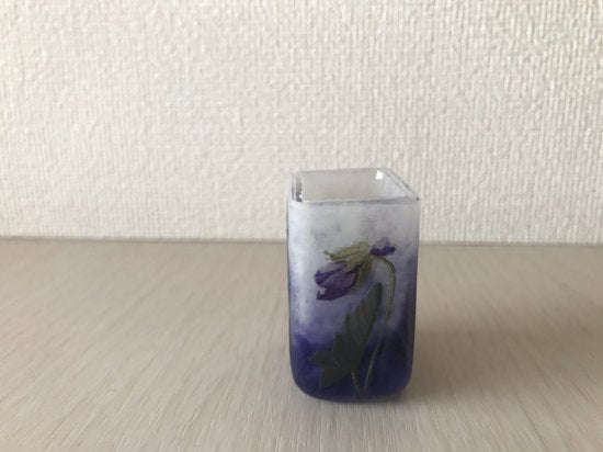 ドームナンシー（ドーム兄弟）スミレの花のミニチュア花瓶　アールヌーヴォー