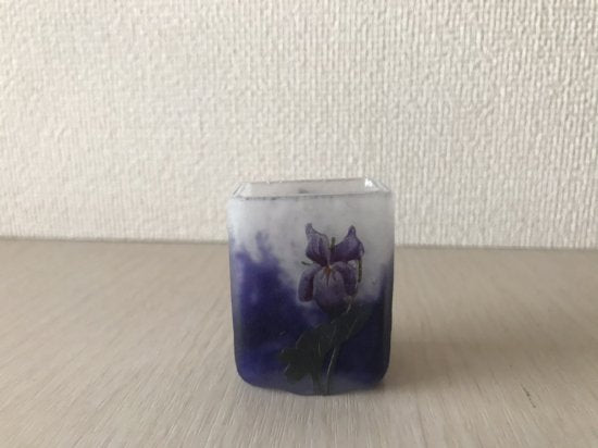 ドームナンシー（ドーム兄弟）スミレの花のミニチュア花瓶　アールヌーヴォー