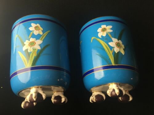 2つセット　ミントン　クリストファー・ドレッサー　1872年　爪形脚　花瓶　ターコイズ　耽美主義