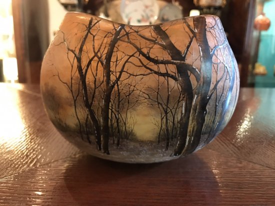 『売り切れ』ドーム兄弟（ドームナンシー ）冬景色の器型の花瓶