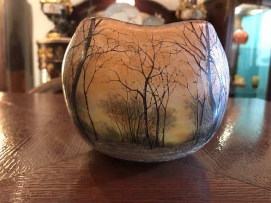 売り切れ』ドーム兄弟（ドームナンシー ）冬景色の器型の花瓶