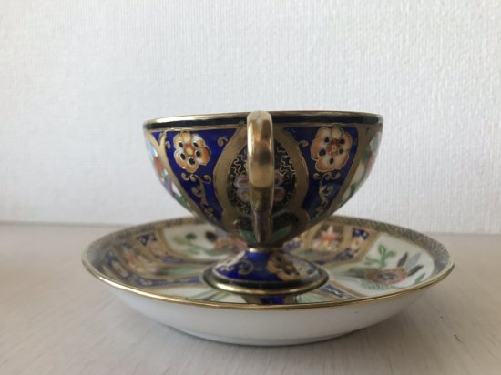 オールドノリタケ アールヌーボー文様ハミングバードのティーカップ＆ソーサー