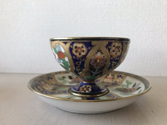 オールドノリタケ アールヌーボー文様ハミングバードのティーカップ＆ソーサー