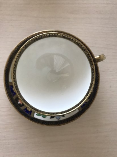 オールドノリタケ アールヌーボー文様ハミングバードのティーカップ＆ソーサー