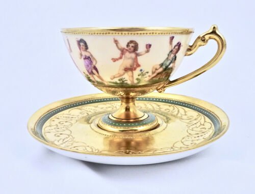 アンティーク　ウェーナー　ドレスデン　ティーカップ　ソーサー