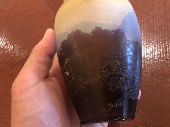 エミールガレ 山岳風景の４層カメオガラス花瓶