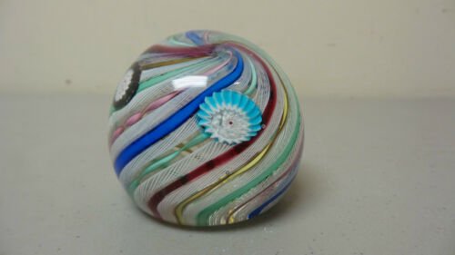 ムラノ　ラッティチーノリボン　ミルフィオリガラス　ペーパーウェイト