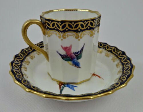 アンティーク　ロイヤルウースター　デミタスカップ　ソーサー　鳥