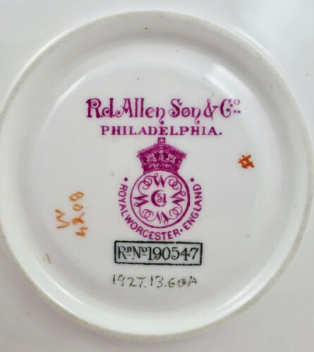 アンティーク　ロイヤルウースター　デミタスカップ　ソーサー　薔薇