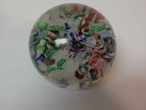 ムラノ　ラッティチーノ＆ミルフィオリ　マルチガラス　ペーパーウェイト（＃７）