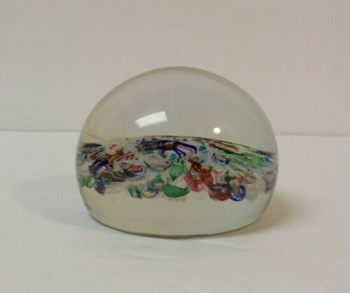 ムラノ　ラッティチーノ＆ミルフィオリ　マルチガラス　ペーパーウェイト（＃７）