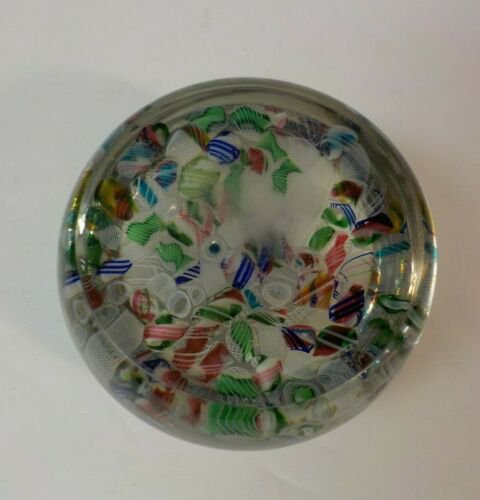 ムラノ　ラッティチーノ＆ミルフィオリ　マルチガラス　ペーパーウェイト（＃７）