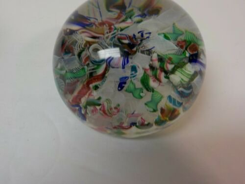 ムラノ　ラッティチーノ＆ミルフィオリ　マルチガラス　ペーパーウェイト（＃７）