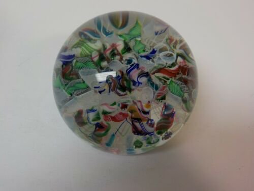 ムラノ　ラッティチーノ＆ミルフィオリ　マルチガラス　ペーパーウェイト（＃７）
