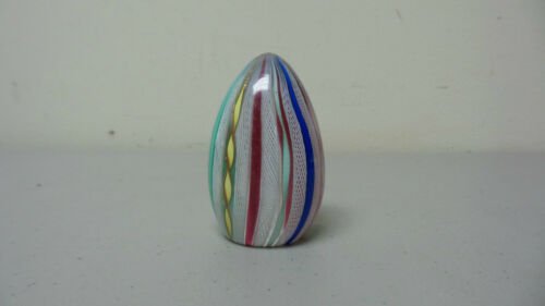 ムラノ ラッティチーノ“リボン”　アートグラス　卵型ペーパーウェイト