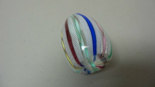 ムラノ ラッティチーノ“リボン”　アートグラス　卵型ペーパーウェイト