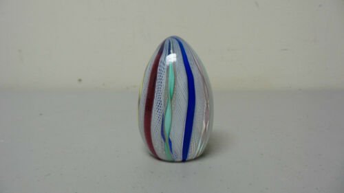 ムラノ ラッティチーノ“リボン”　アートグラス　卵型ペーパーウェイト