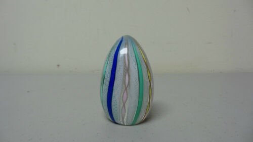 ムラノ ラッティチーノ“リボン”　アートグラス　卵型ペーパーウェイト