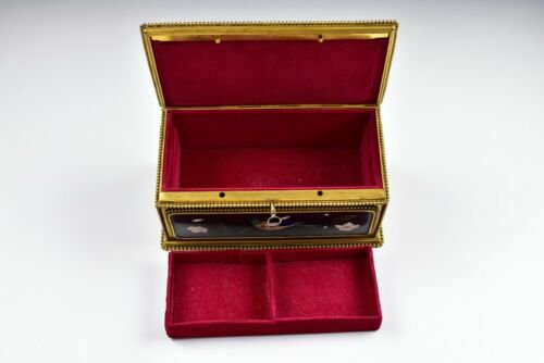 イタリア製　ピエトラ・ドゥーラ　小物入れ　ドレッサーボックス　鍵付き　鳥　花