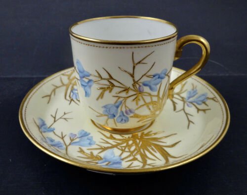 アンティーク　ミントン　デミタスカップ　ソーサー　エナメル 加工