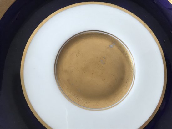 アンティーク　コールポート　コバルトブルー　ゴールド　カップとソーサー　シンプルスタイル