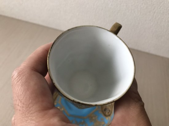 オールドノリタケ 金盛ターコイズとアールヌーボー紋 カップ＆ソーサー