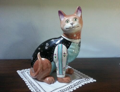 エミールガレ(galle)　初期作品　猫の陶磁器置物　希少品