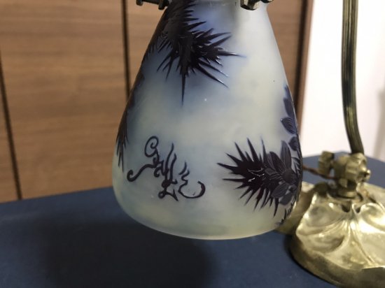 エミールガレ 杉の実のアンティークテーブルランプ