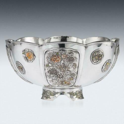 アンティーク 20世紀　明治時代　日本　純銀製＆エナメル　ボール c.1900