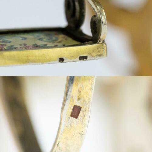アンティーク 19世紀　オーストリア　純銀製　メッキ＆エナメル　四輪馬車　ウィーン c.1890