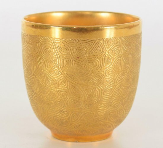 コールポート(Coalport)デミタスカップ＆ソーサー金彩幾何学文様